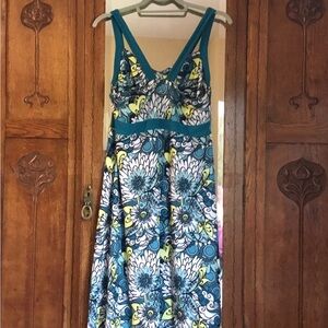 Floral Teal and Yellow Dress
